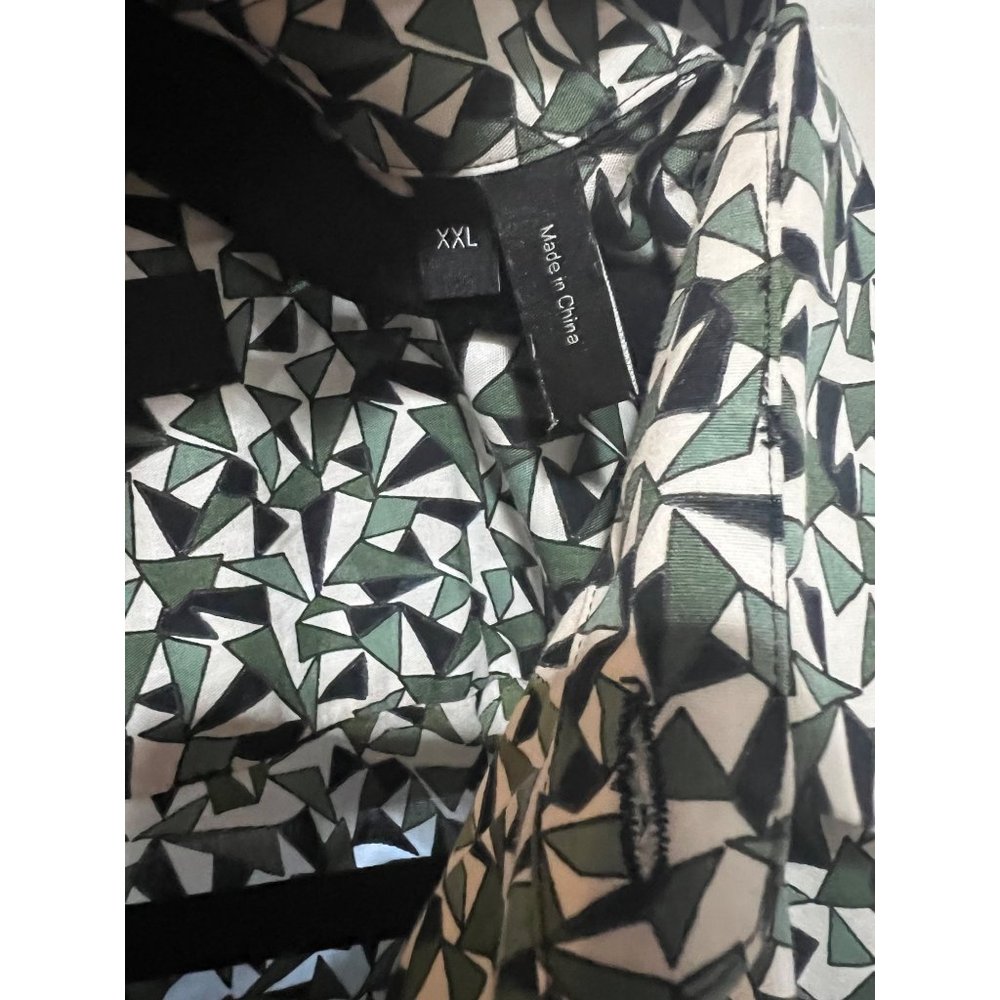 Theory Patterned Short Sleeve Button Up Shirt - S… - image 3